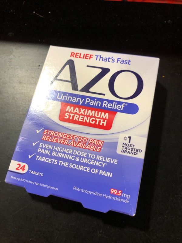 Photo 2 of AZO Urinary Pain Relief Maximum Strength | Fast relief of UTI Pain, Burning & Urgency | Targets Source of Pain | #1 Most Trusted Brand | 24 Tablets AZO Max Strength 24CT