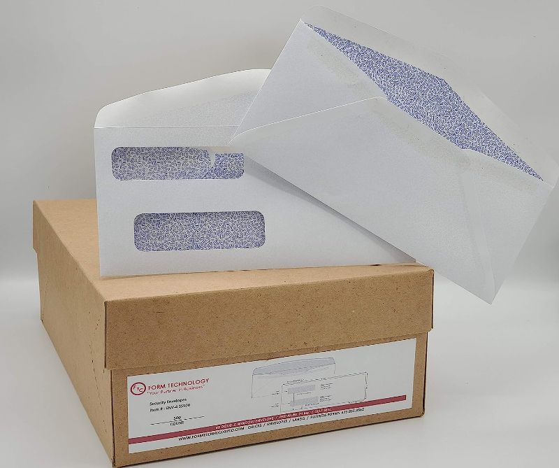 Photo 1 of 1000 - #9 SELF SEAL Double Window Check Envelope - 3-7/8" X 8-7/8" 