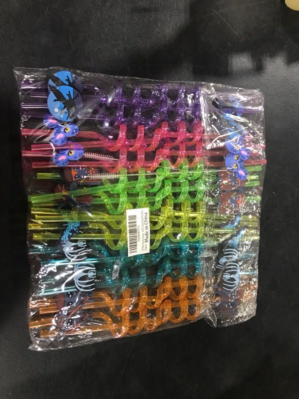 Photo 1 of 24 Reusable Avatar Drinking Plastic Straws, with 2 PCS Cleaning Brushes 