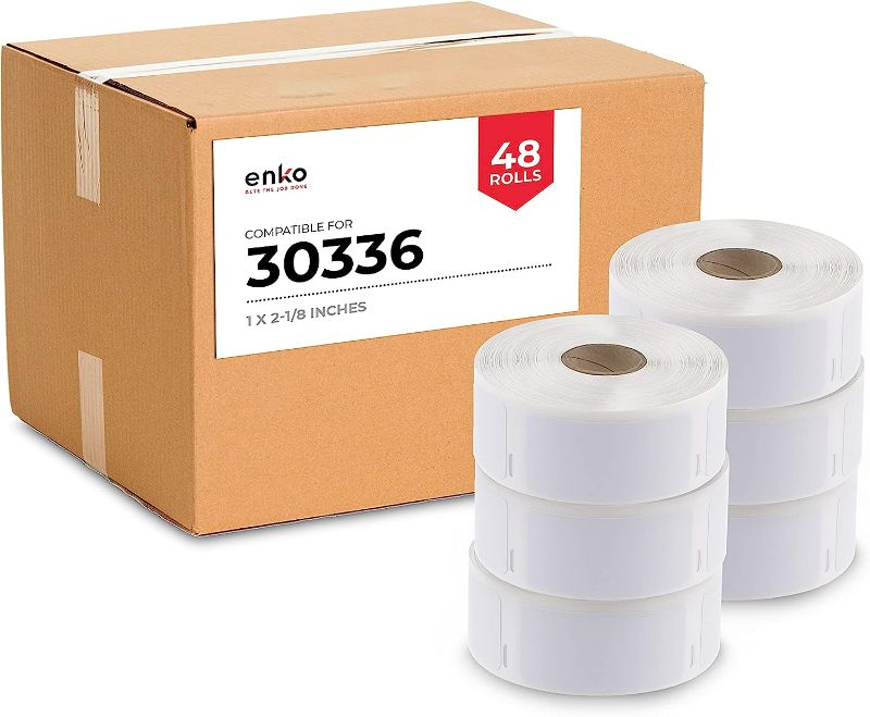 Photo 1 of enKo (48 Rolls, 24,000 Labels) Address & Shipping Labels 30336 (1" x 2-1/8) Compatible for Dymo LabelWriter
