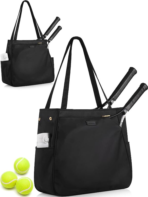 Photo 1 of CHICECO Tennis Tote Bag for Women, Large Tennis Racket Bag, tennis bag 2 rackets,Pickleball Bag,Padel Bag
