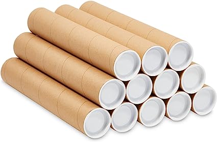 Photo 1 of 10 Pack Mailing Tubes with Caps for Packaging Posters, 2x15 Inch Round Cardboard Mailers for Shipping Artwork, Blueprints