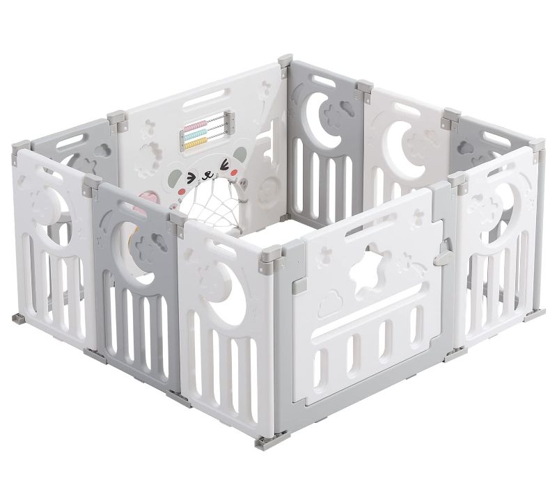 Photo 1 of Baby Playpen, Dripex Foldable Baby Playpen for Babies and Toddlers, 13.75 Sq. Ft of Play Pen, Custom Shape, Easy to Assemble and Storage, Play Yard for Babies Safety, 10 Panels 