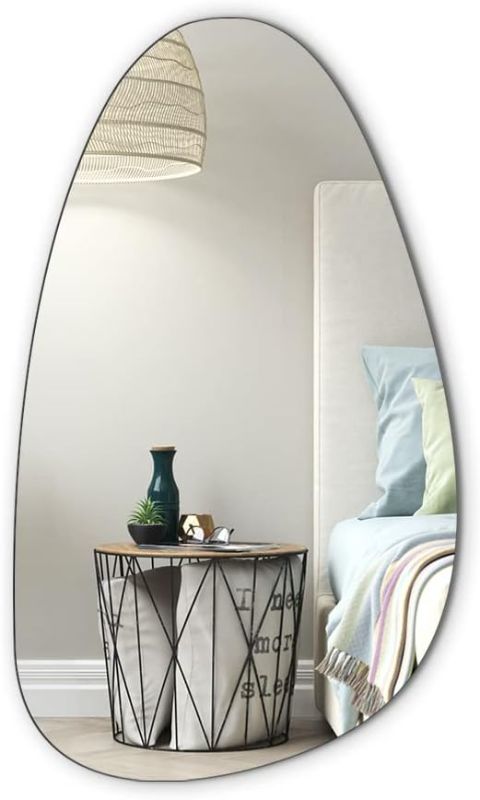 Photo 1 of WOODWORTH Irregular Mirror Decor for Living Room Bedroom Entryway, Wall Mounted Frameless