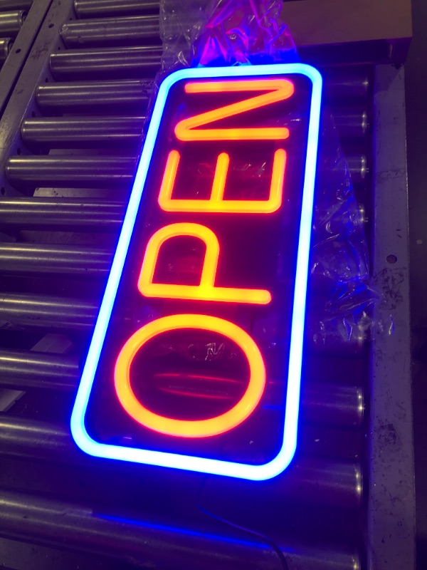 Photo 3 of MaxLit 21'' X 10'' New Ultra Bright LED Neon Sign - OPEN - Remote Controlled (Blue/Red)