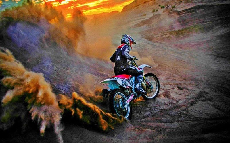 Photo 1 of 3 PCS Motocross Dirt Bike Jump Sport Fabric Cloth Rolled Wall CANVAS Poster 