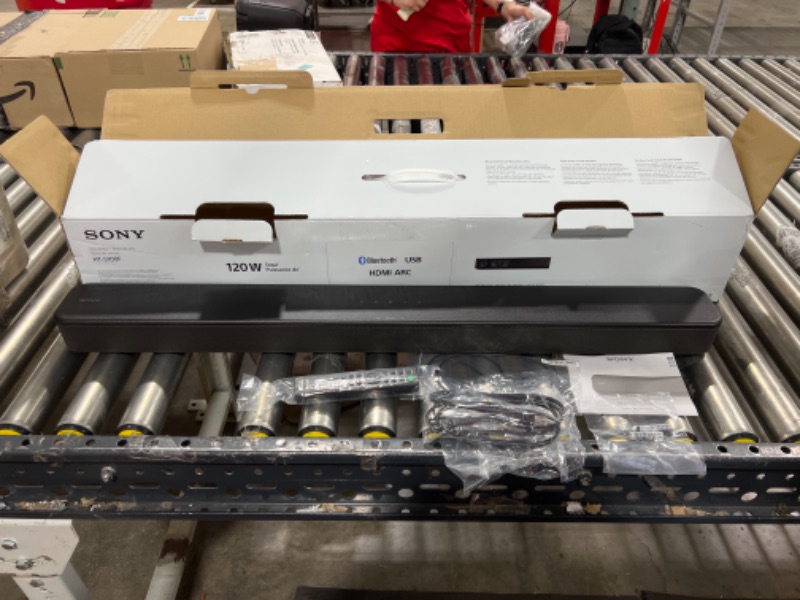 Photo 1 of Sony S100F 2.0ch Soundbar with Bass Reflex Speaker, Integrated Tweeter and Bluetooth, (HTS100F), easy setup, compact, home office use with clear sound black