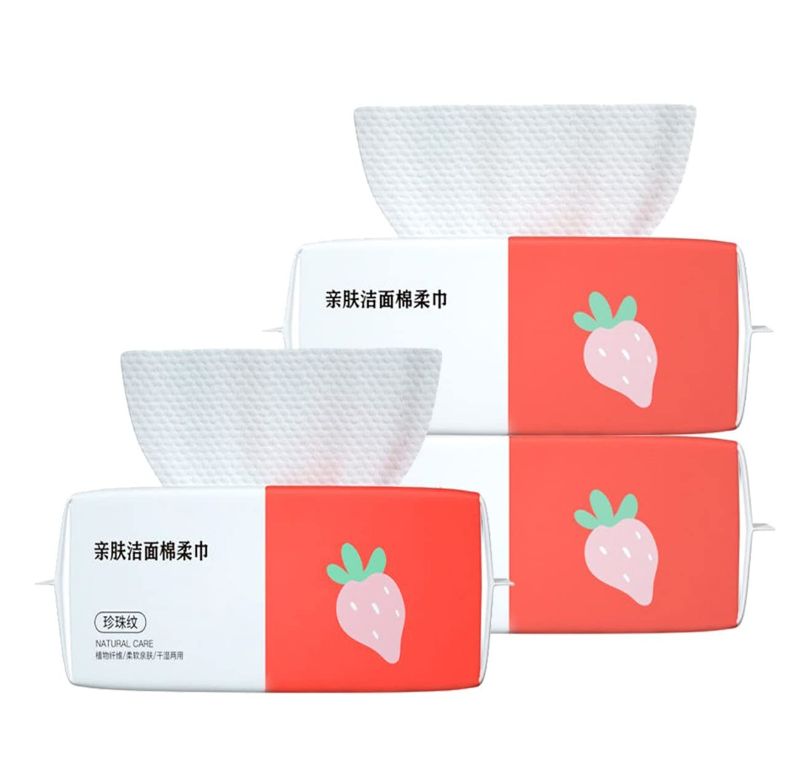 Photo 1 of 4 Pack of Limited-time deal: Disposable Face Towel,Thickening Ultra Soft Washcloths,Facial Cotton Tissue,Lint-free cotton dry wipes Multi-Purpose for Skin Care,Make-up Wipes,Face Wipes and Facial Cleansing (ZJ-3P) 