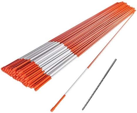 Photo 1 of 72" Driveway Markers, Snow Stakes, Plow Stakes- Includes 12" Install Bit - Orange Reflective Fiberglass 6' (20)
