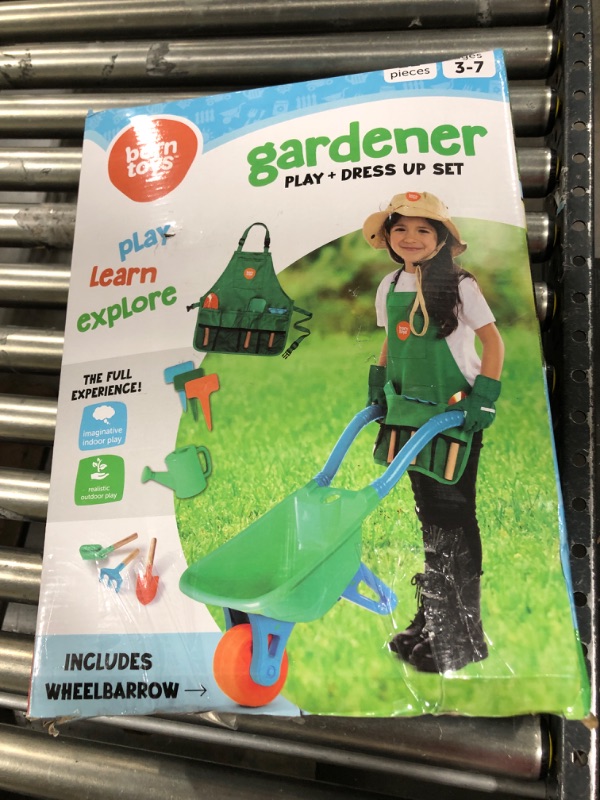 Photo 4 of Born Toys Premium Kids Gardening Tool Set for Ages 3 & Above, Kids Wheelbarrow, Apron, Hat, Kids Gardening Gloves & Kids Watering Can - A Real Toddler Gardening Set with Gardening Tools for Kids 11 Pcs