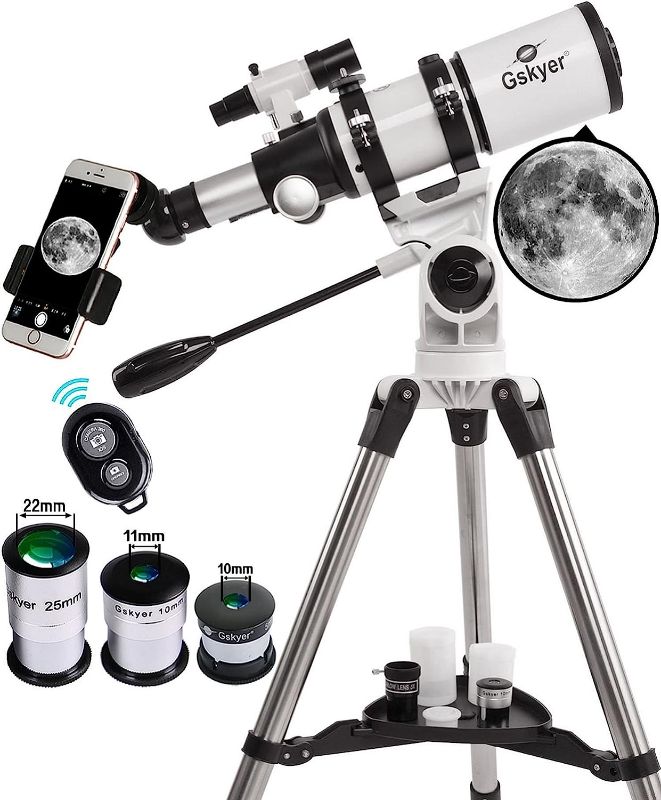 Photo 1 of Gskyer Telescope, Telescopes for Adults, 80mm AZ Space Astronomical Refractor Telescope Kids, Adults Astronomy, German Technology Scope

