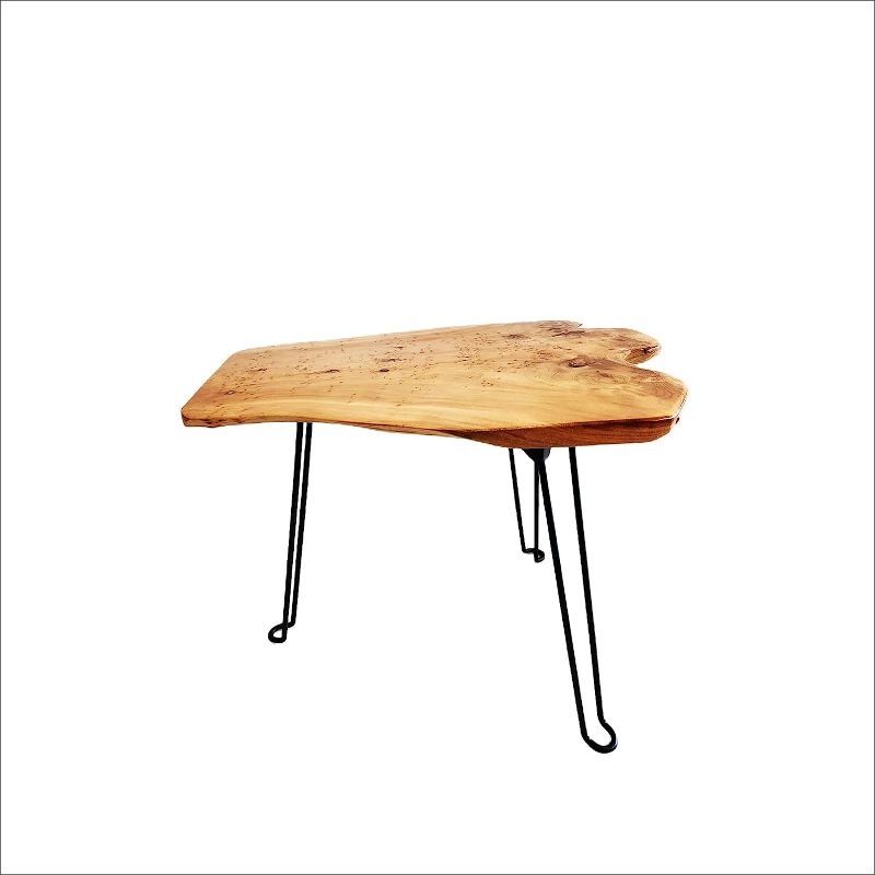 Photo 1 of [PJ Collection] Live Edge Foldable Table, Natural Fir Root Table Top, Foldable Table Legs, Lightweight Table, No Tool Assembly,
