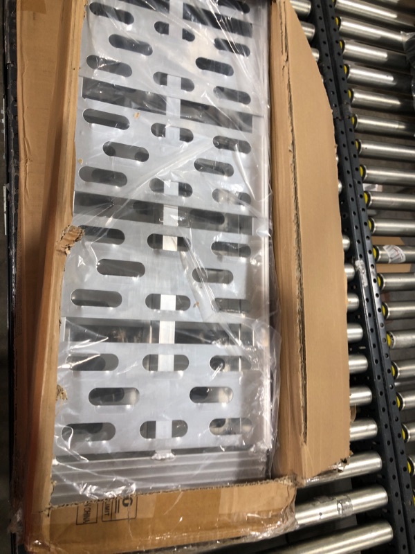 Photo 1 of 7.5' Loading Truck Ramps Aluminum Folding ATV Ramp for Heavy Duty Pickup, Snowblower, Trailer, Motorcycle, Dirt Bike, Lawn Mower 1500 lbs Capacity 2Pcs Oval Hole 2PC