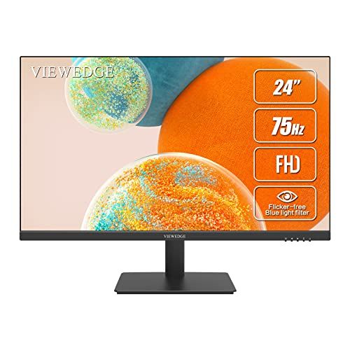 Photo 1 of Viewedge 24 Inch Monitor - Full HD 1080p HDMI 75 Hz - Computer Monitor 24 Inch with Ultra Thin Bezel Designed - Eye Protection (Blue Light Filter & Fl
