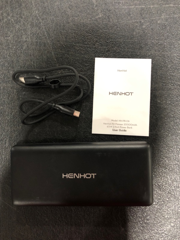 Photo 1 of HenHot Power Bank, 65W 20000mAh Laptop Portable Charger - Fast Charging USB C PD 3.0 External Battery Pack Compatible with MacBook, Steam Deck, iPad, iPhone 14/13/12 Pro Max, Galaxy, Google Pixel
