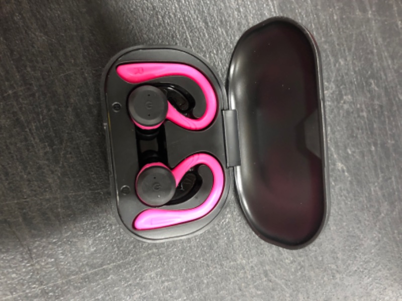 Photo 2 of APEKX Bluetooth Headphones True Wireless Earbuds with Charging Case IPX7 Waterproof Stereo Sound Earphones Built-in Mic in-Ear Headsets Deep Bass for Sport Running Pink
