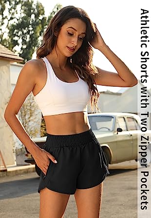 Photo 1 of Athletic Shorts for Women,High Waisted Running Shorts with Pockets