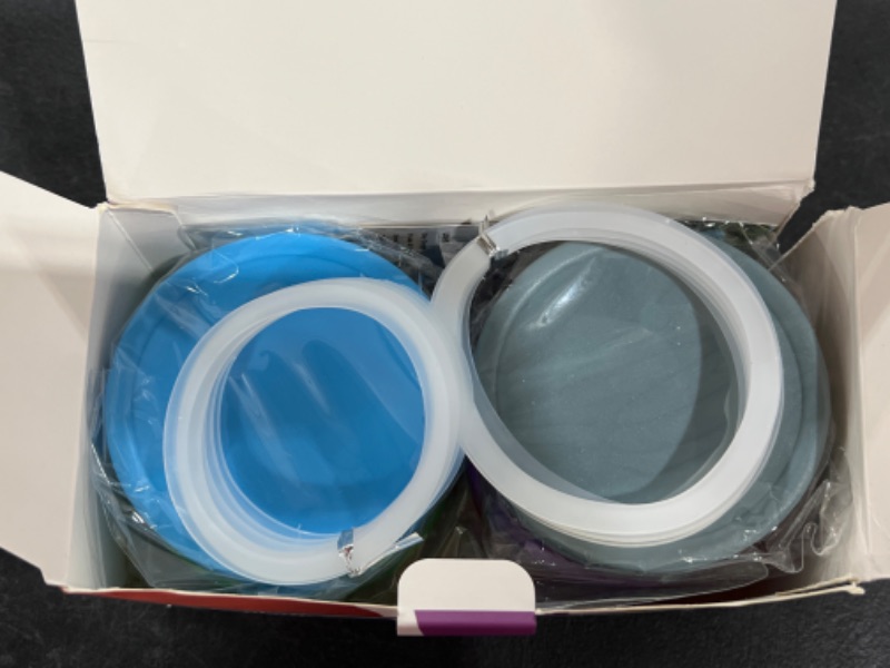 Photo 2 of  [12 Pack] Colored Plastic Mason Jar Lids= - 6 Regular Mouth & 6 Wide Mouth 