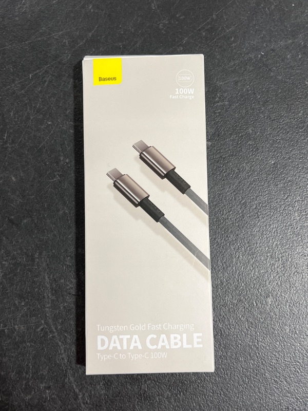 Photo 2 of USB C Cable, Baseus 100W PD 5A QC 4.0 Fast Charging USB C to USB C Cable, Zinc Alloy Nylon Braided Type C Data Cable for Samsung S21 S20+ S10 Note 10 iPad Pro MacBook Pro Google Pixel and more 