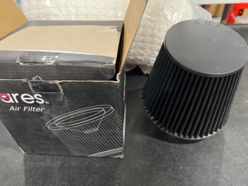 Photo 2 of Ares Motorsports Ares Black Inlet Universal Truck Cone Dry Air Intake Filter NEW