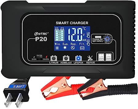 Photo 1 of 20-Amp Smart Battery Charger,12V/20A and 24V/10A.Lithium,Lifepo4,Lead-Acid(AGM/Gel/SLA..) Car Battery Charger,Trickle Charger, Maintainer/Pulse Repair Charger,for Car ,Boat,Motorcycle, Lawn Mower