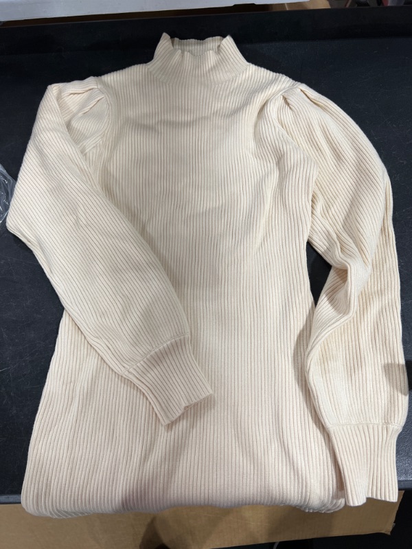 Photo 1 of BEIGE THICK RIBBED SWEATER DRESS SIZE S