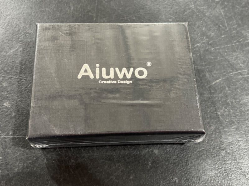 Photo 2 of Aiuwo Wallet for Men,Men's Trifold Durable Wallets with ID Window Large Capacity Leather Wallet with Gift Box (Carbon Leather) A-Carbon Leather