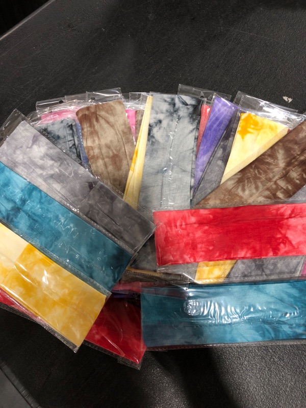 Photo 1 of 50 Pcs Tie Dye Headbands 10 Colors Headband Elastic Athletic Headbands for Women Girls Cloth Headbands for Girls Tie Dye Headband Hair Wrap for Yoga Exercise Head Accessories