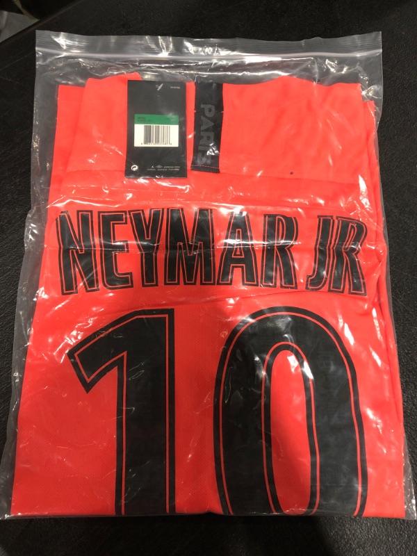 Photo 2 of agsfxa Paris Saint Germain X New 2019/2020 Season 10 Neymar Away Mens Soccer Jersey & League Armbands Red(S-XL)