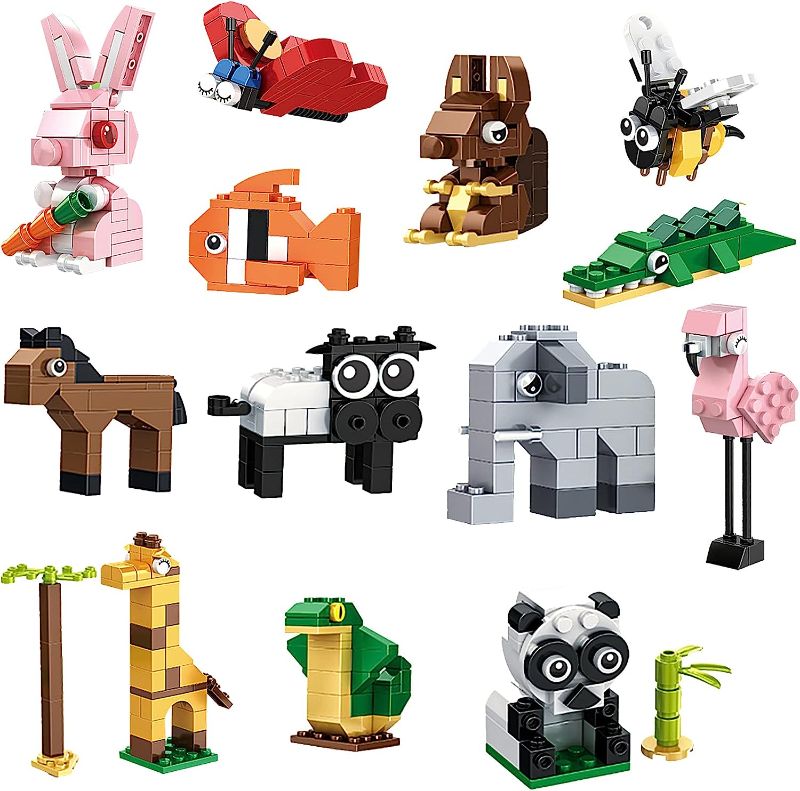 Photo 1 of 13PCS Party Favors for Kids Goodie Bags, Mini Building Blocks Animals,Stem Building Toy Sets for Birthday Party Gift,Goodie Bags Filers, Classroom Rewards,Prize,Cake Topper 
