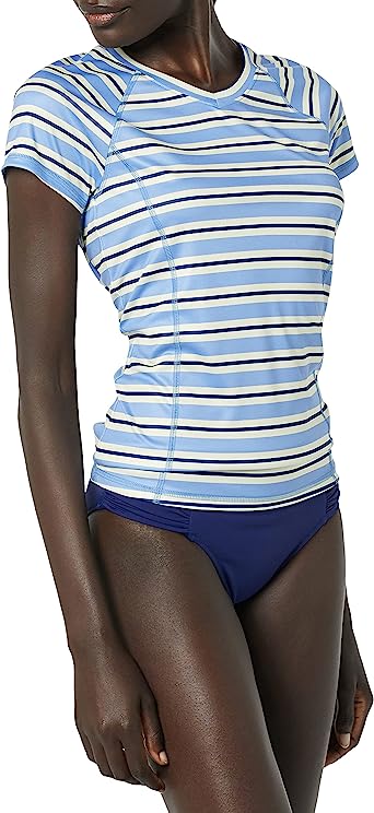 Photo 1 of Amazon Essentials Women's Rash Guard Short Sleeve LARGE