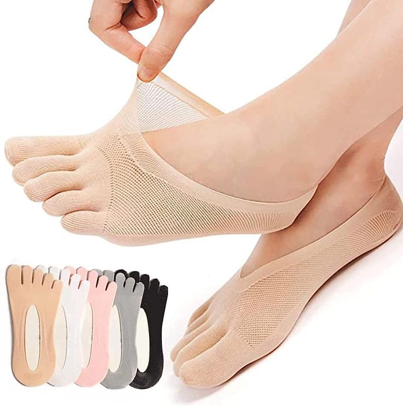 Photo 1 of 4 Pairs Sock Align Toe Socks for Bunion, Orthopedic Compression Toe Sock Women, No Show Low Cut Five Finger Sock