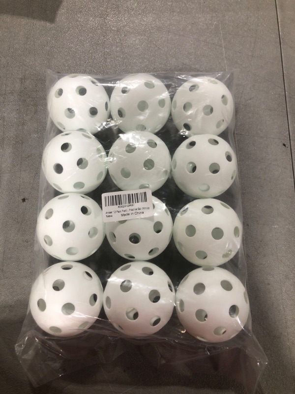 Photo 2 of Anteer 12 Pack Plastic Baseball Practice Baseballs for Hitting, Indoor Outdoor Lightweight Balls Baseball Batting Training