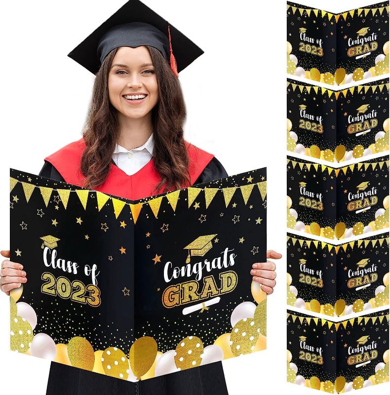 Photo 1 of 6 Pieces Graduation Decorations Graduation Party Supplies Jumbo Graduation Signature Board Signature Guest Book 2023 Large Board Congrats Grad Congratulations Giant Greeting Card Student 