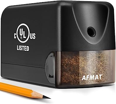 Photo 1 of AFMAT Electric Pencil Sharpener, Heavy Duty Classroom Pencil Sharpeners for 6.5-8mm No.2/Colored Pencils, UL Listed Industrial Pencil Sharpener w/Stronger Helical Blade, Best School Pencil Sharpener