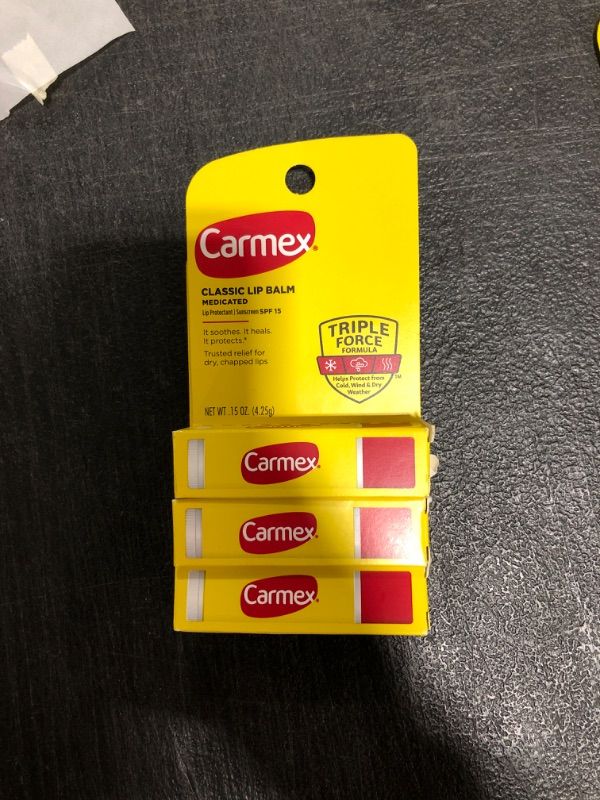 Photo 2 of (Pack of 3) Carmex Click-Stick Moisturizing Lip Balm SPF 15 Original 0.15 oz (Pack of 3)
