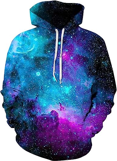 Photo 1 of  sanatty Unisex Hoodies 3D Print Galaxy Pullover Hooded Sweatshirt Hoodies with Big Pockets L
