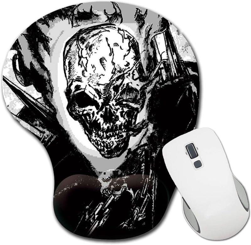 Photo 1 of Ergonomic Mouse Pad with Wrist Support, Skull Mouse Pad Non-Slip Soft Wrist Rest Support Pain Relief for Home Office School Laptop Computer Working Gaming Studying
