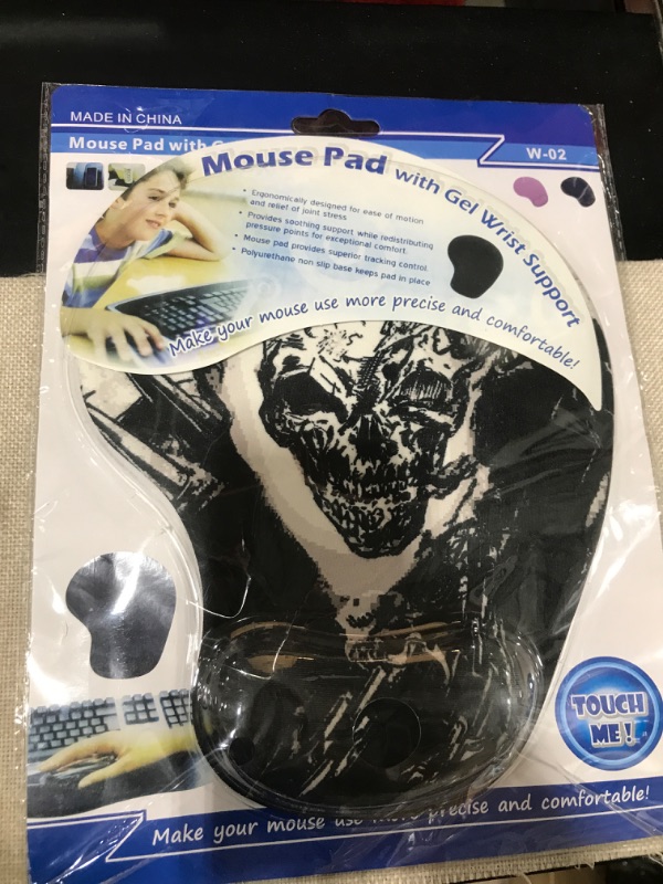 Photo 2 of Ergonomic Mouse Pad with Wrist Support, Skull Mouse Pad Non-Slip Soft Wrist Rest Support Pain Relief for Home Office School Laptop Computer Working Gaming Studying
