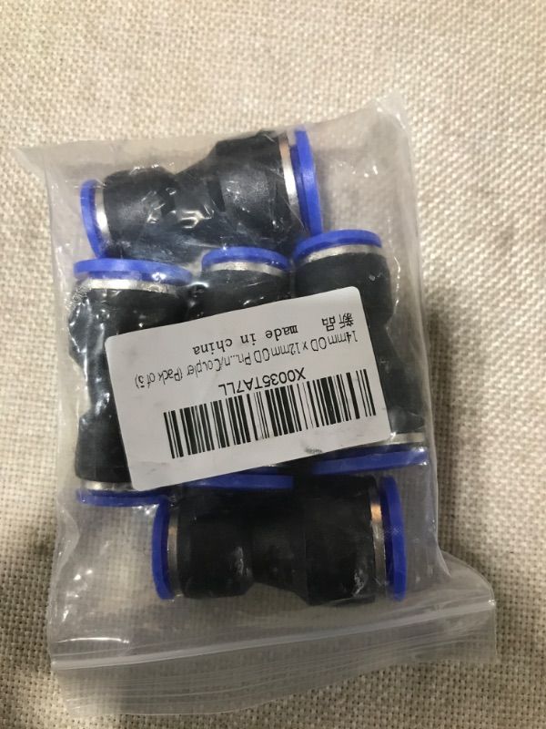 Photo 2 of 14mm OD x 12mm OD Pneumatic quick Connector Push to Connect fittings Straight reducer Union/Coupler (Pack of 5)
