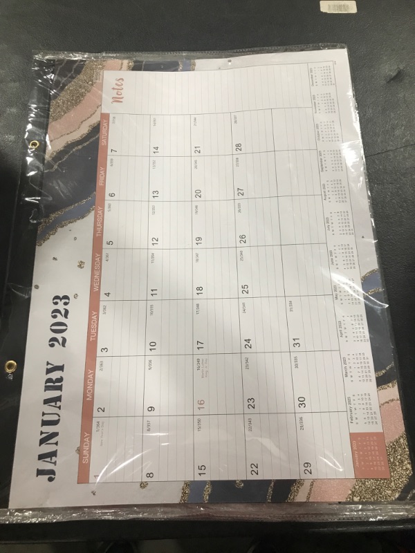 Photo 2 of 2023 Desk Calendar - Large Desk Calendar 2023, Jan. 2023 - Dec. 2023, 22" x 17", 12 Months Planning, Large Ruled Blocks, Tear Off Design, 2 Corner Protectors & 2 Hanging Hooks - Multicolored