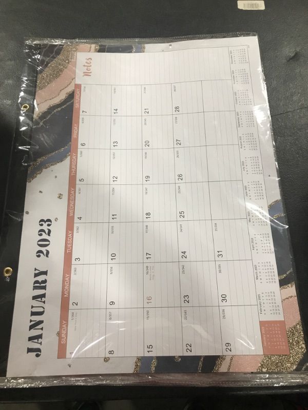 Photo 1 of 2023 Desk Calendar - Large Desk Calendar 2023, Jan. 2023 - Dec. 2023, 22" x 17", 12 Months Planning, Large Ruled Blocks, Tear Off Design, 2 Corner Protectors & 2 Hanging Hooks - Multicolored