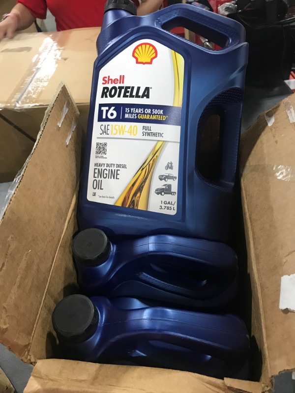 Photo 2 of (3 Pack) Shell Rotella T6 Full Synthetic Diesel Motor Oil SAE 15W-40, 1-Gallon