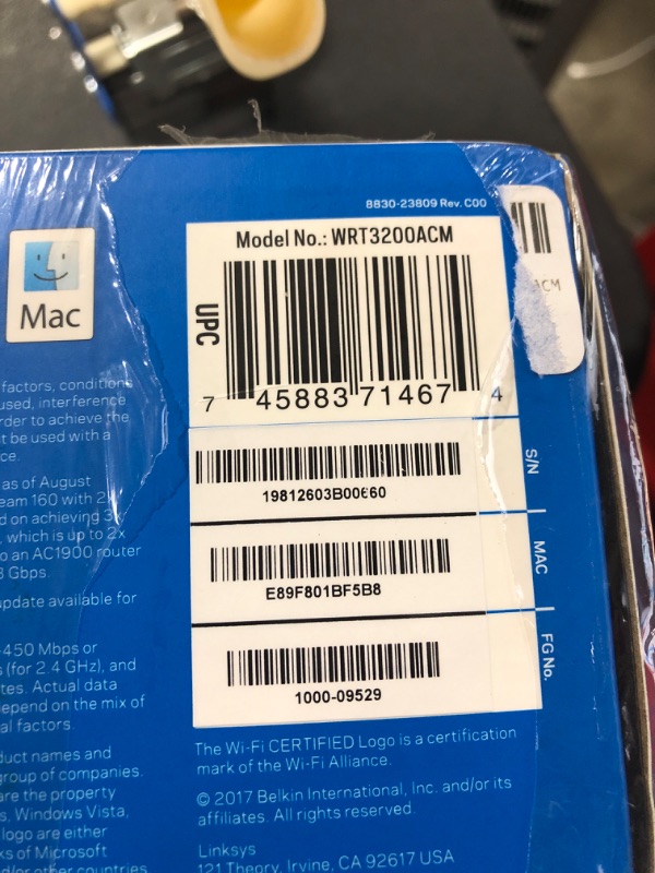 Photo 2 of Linksys WRT3200ACM: AC3200 Dual-Band Gigabit Wi-Fi Router, Beamforming Tri-Stream Wireless Signal, Ethernet Ports, MU-MIMO (Black, Blue) Open Source WRT3200ACM