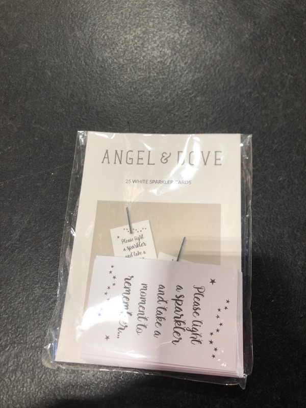 Photo 1 of ANGEL & DOVE 25 White Sparkler Remembrance Cards (Sparklers Not Included) - for Funeral, Celebration of Life, Memorial