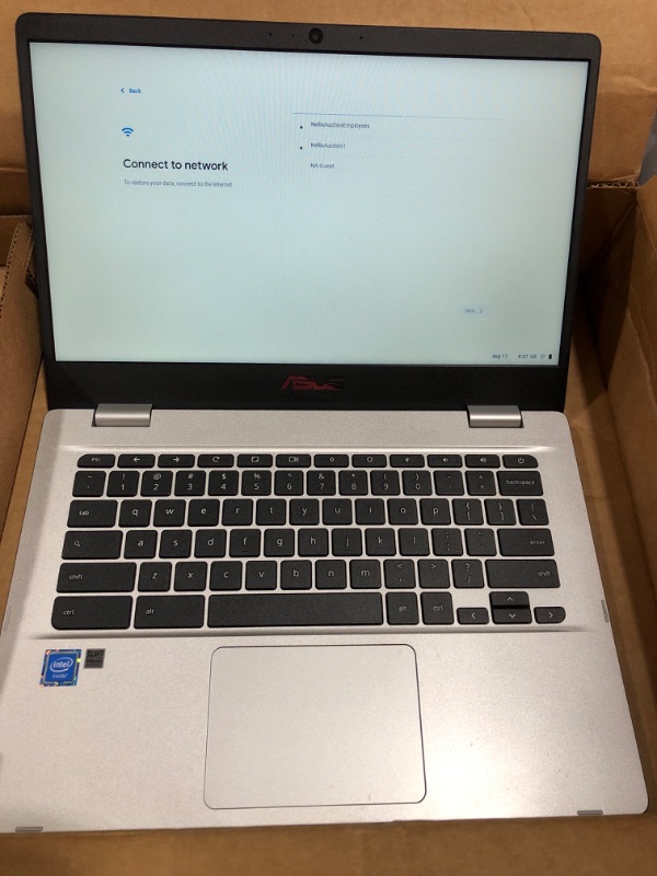 Photo 2 of ASUS C423NA Chromebook 14" HD Laptop (Intel Dual Core Celeron Processor N3350, 4GB DDR4 RAM, 64GB SSD) Webcam, WiFi, Bluetooth, Type-C, Google Chrome OS - Silver (Renewed)UNABLE TO TEST