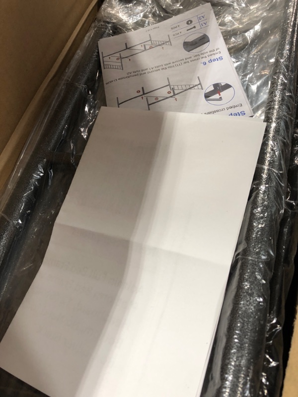 Photo 1 of Aolthin Full Bed Frame, Platform Bed Frame with Headboard, 12 "Storage at Bottom, No Need for Spring Box, Silver Black