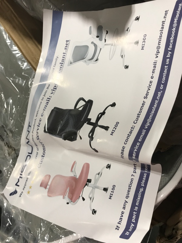 Photo 1 of Misolant Tall Office Chair, Drafting Chair for Standing Desk, Office Chair with Adjustable Lumbar Support, Flip-up Arm and Move Footrest, Ergonomic Desk Chair Home Office Chair, (Gray) Light Gray