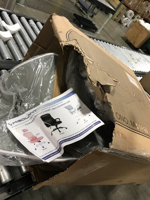 Photo 1 of Misolant Tall Office Chair, Drafting Chair for Standing Desk, Office Chair with Adjustable Lumbar Support, Flip-up Arm and Move Footrest, Ergonomic Desk Chair Home Office Chair, (Gray) Light Gray