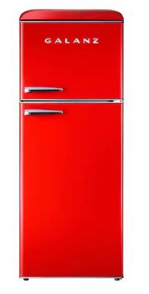 Photo 1 of 10.0 cu. ft. Retro Top Freezer Refrigerator with Dual Door True Freezer, Frost Free in Red
